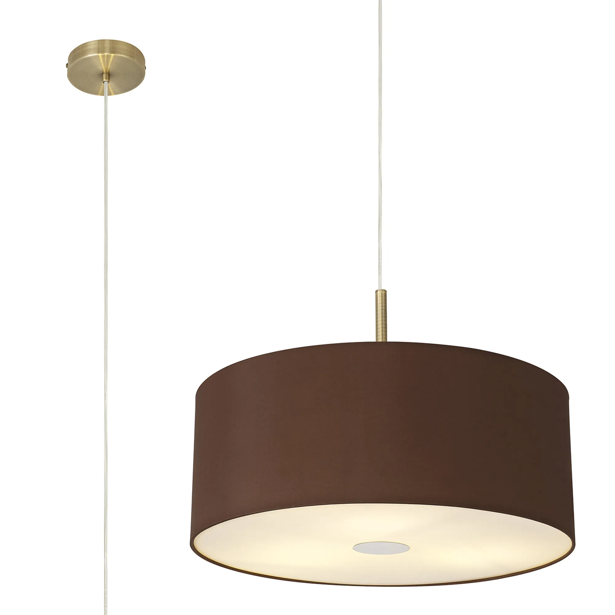 Baymont 50cm 3 Light Pendant Antique Brass, Raw Cocoa/Grecian Bronze, Frosted Diffuser DK0406  Deco Baymont AB RC